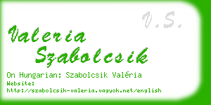 valeria szabolcsik business card